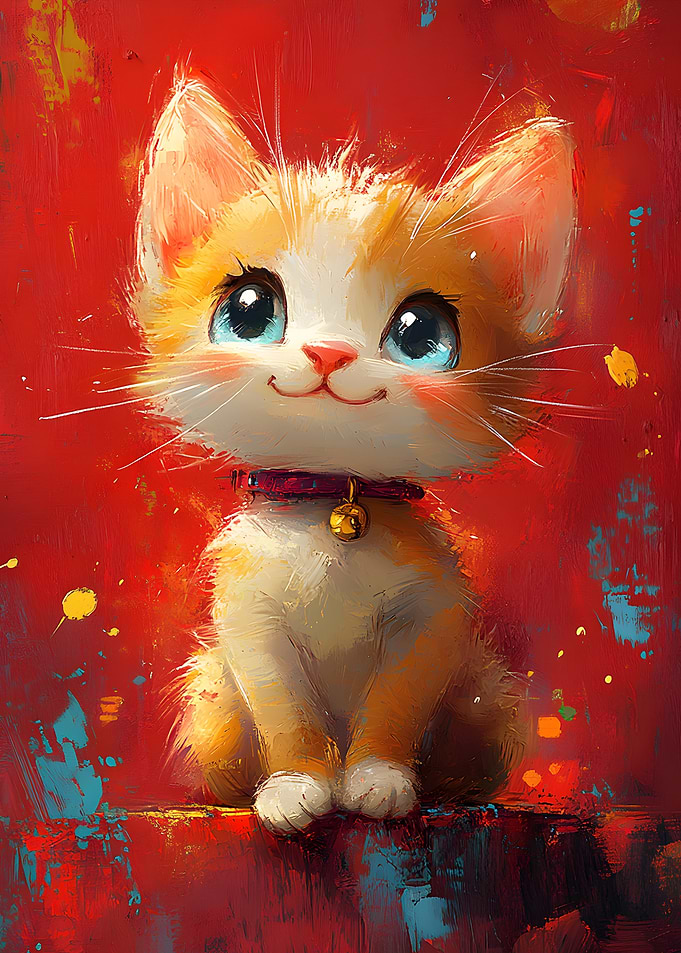 Cute Kitten Painting