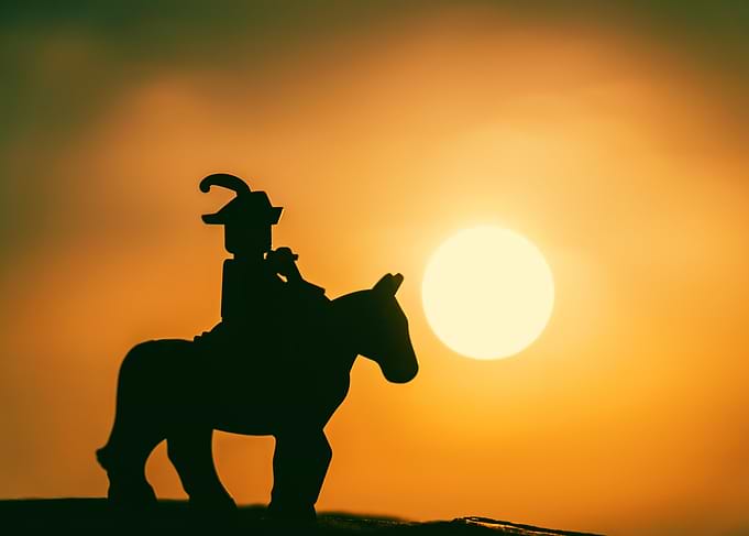 Silhouette of Rider at Sunset