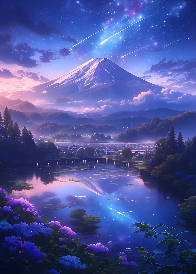 Mount Fuji Night Sky