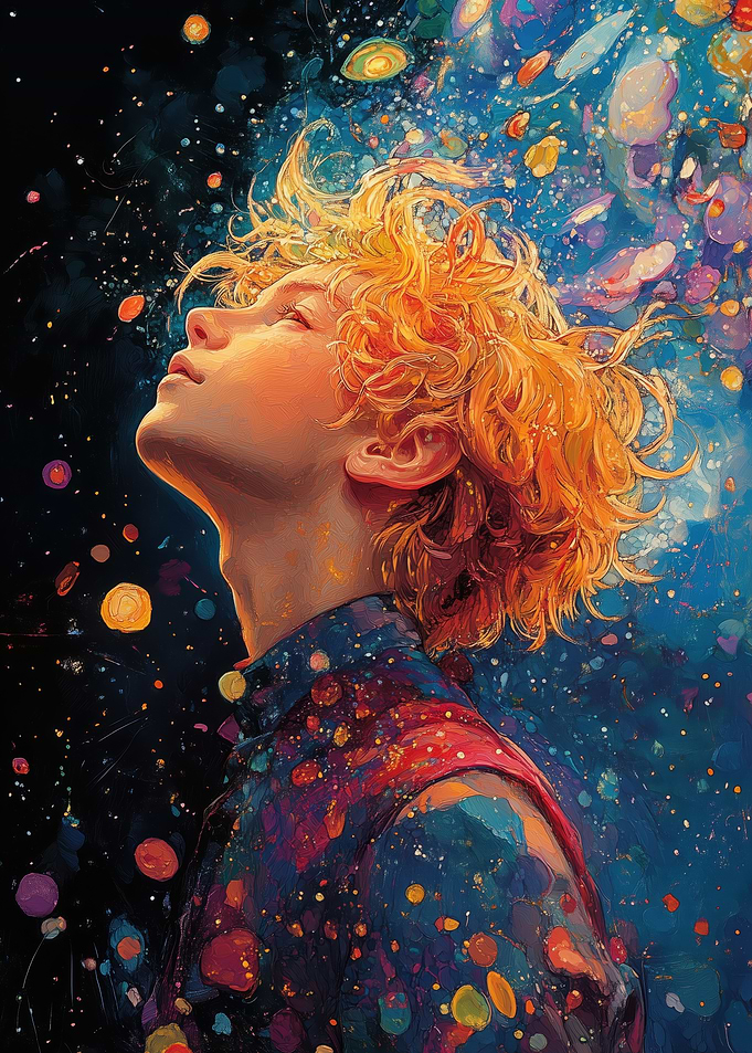 Young Man Gazing at Stars