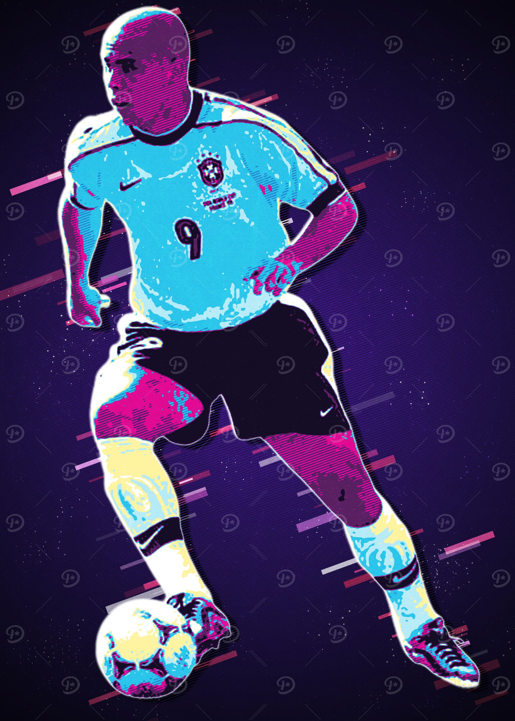Ronaldo Nazario Retro Art