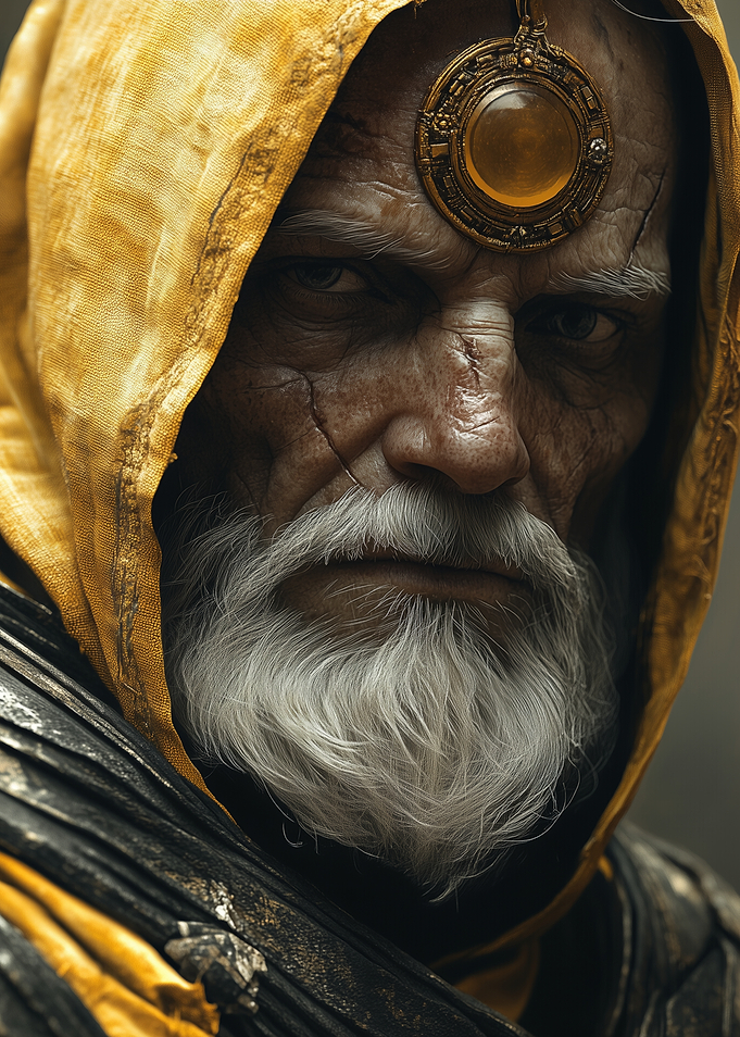 Elderly Man with Golden Amulet