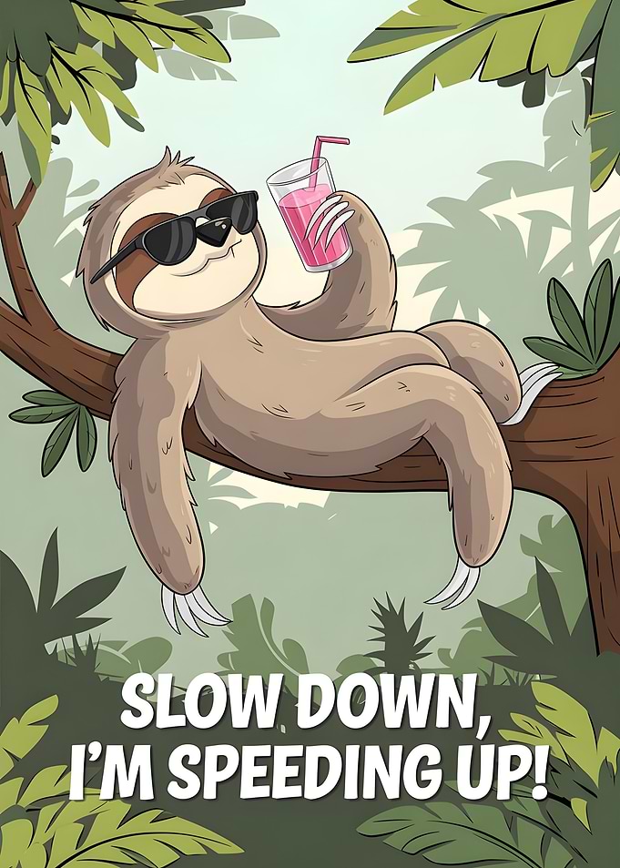Slow Down, I’m Speeding Up: The Lazy Sloth's Motto