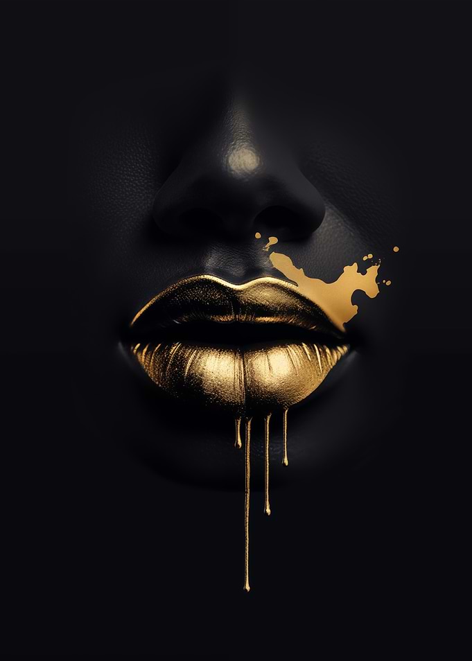 Golden Lips Abstract