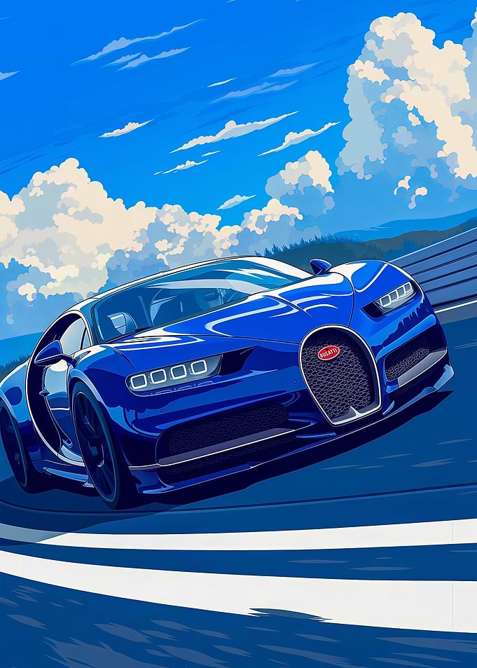 Blue Bugatti Chiron
