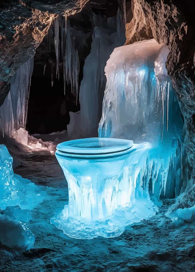 Ice Throne Toilet in a Cave