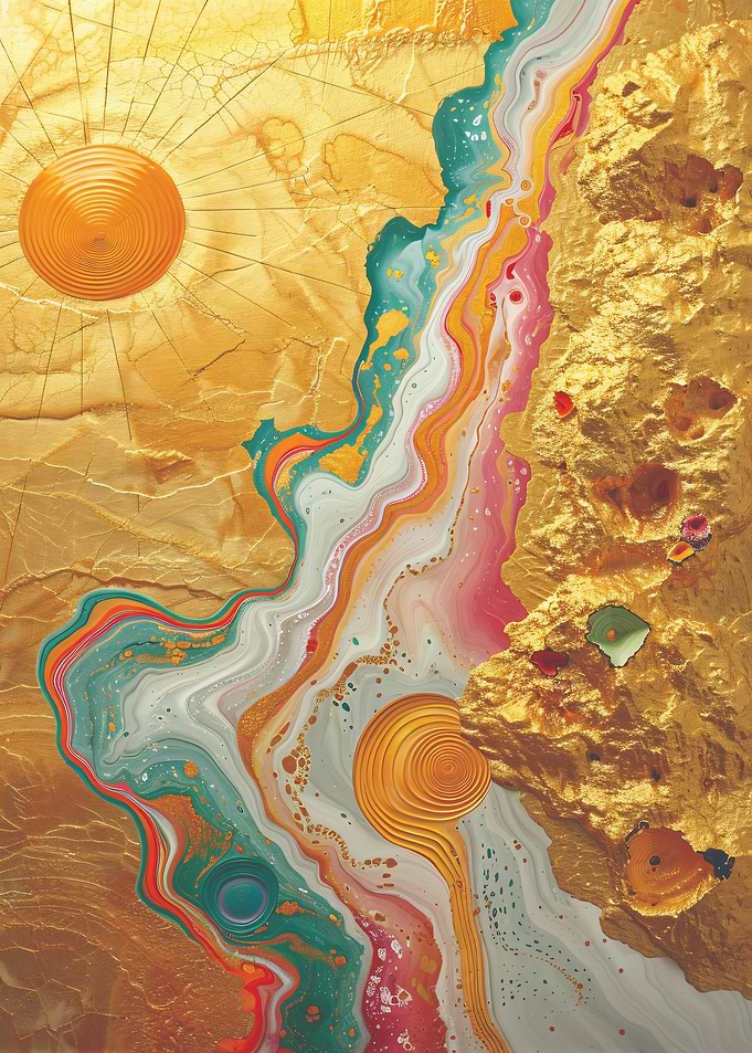 Abstract Gold & Swirls