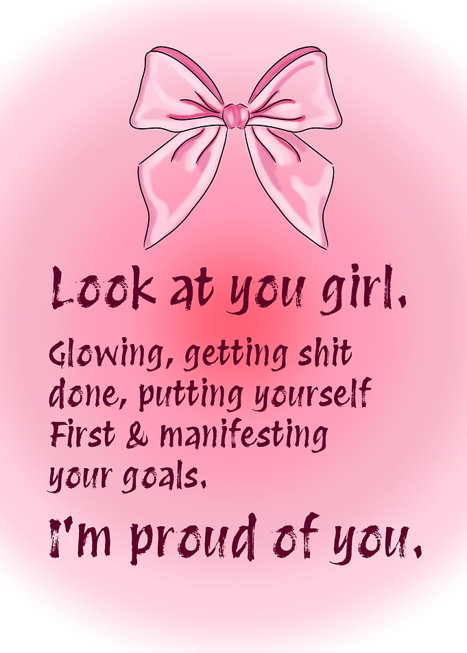 Pink Bow & Encouraging Quote