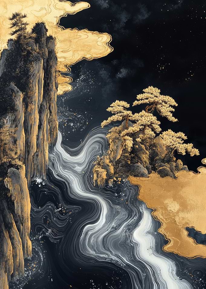Golden Mountain Landscape