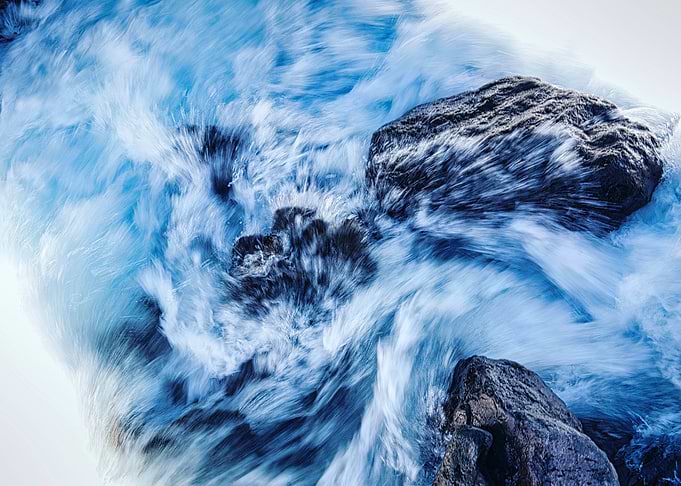 Water Flowing Around Rocks