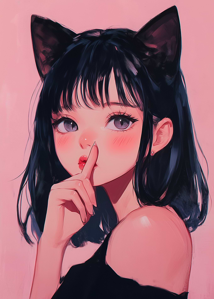 Anime Girl with Cat Ears