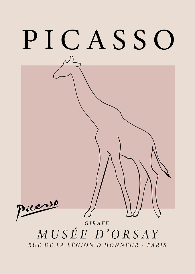 Picasso Giraffe Print