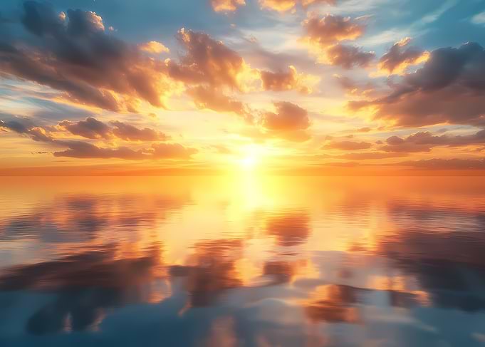 Golden Sunset Over Water