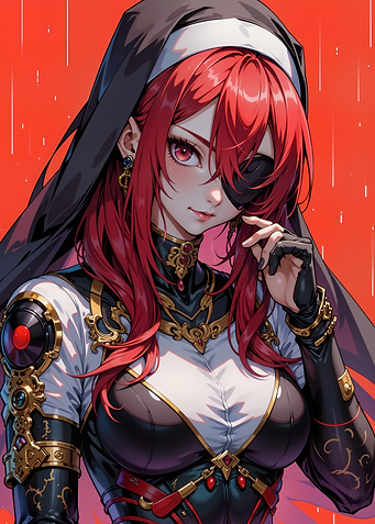 Red-Haired Nun with Eyepatch