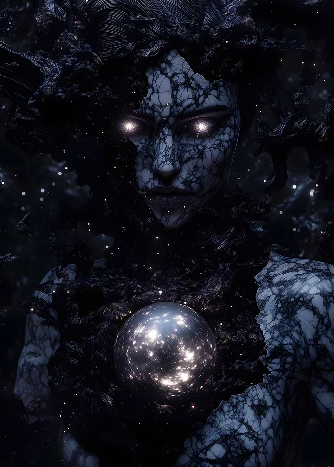 Dark Fantasy Woman with Orb