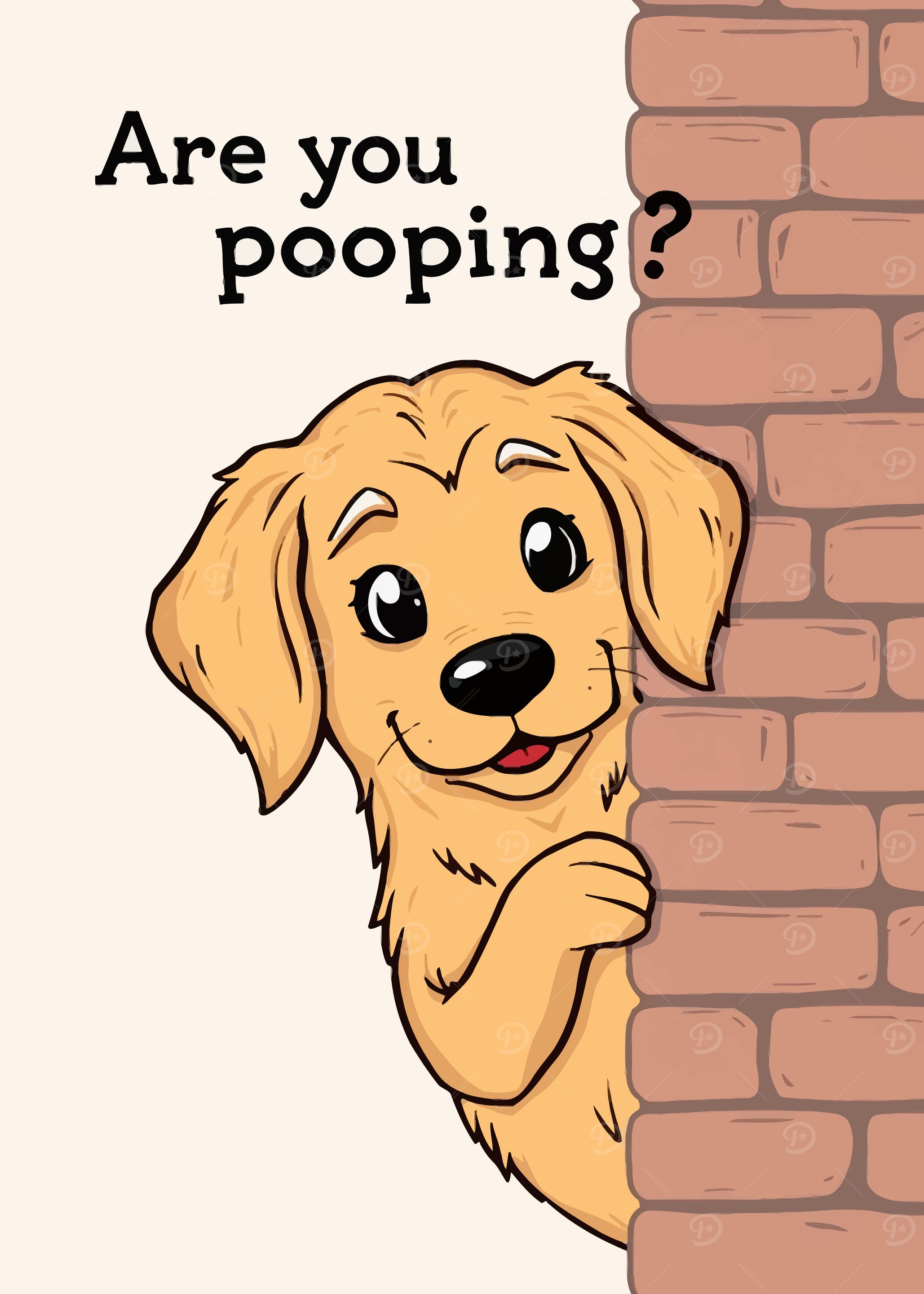 Dog Peeking Behind Wall