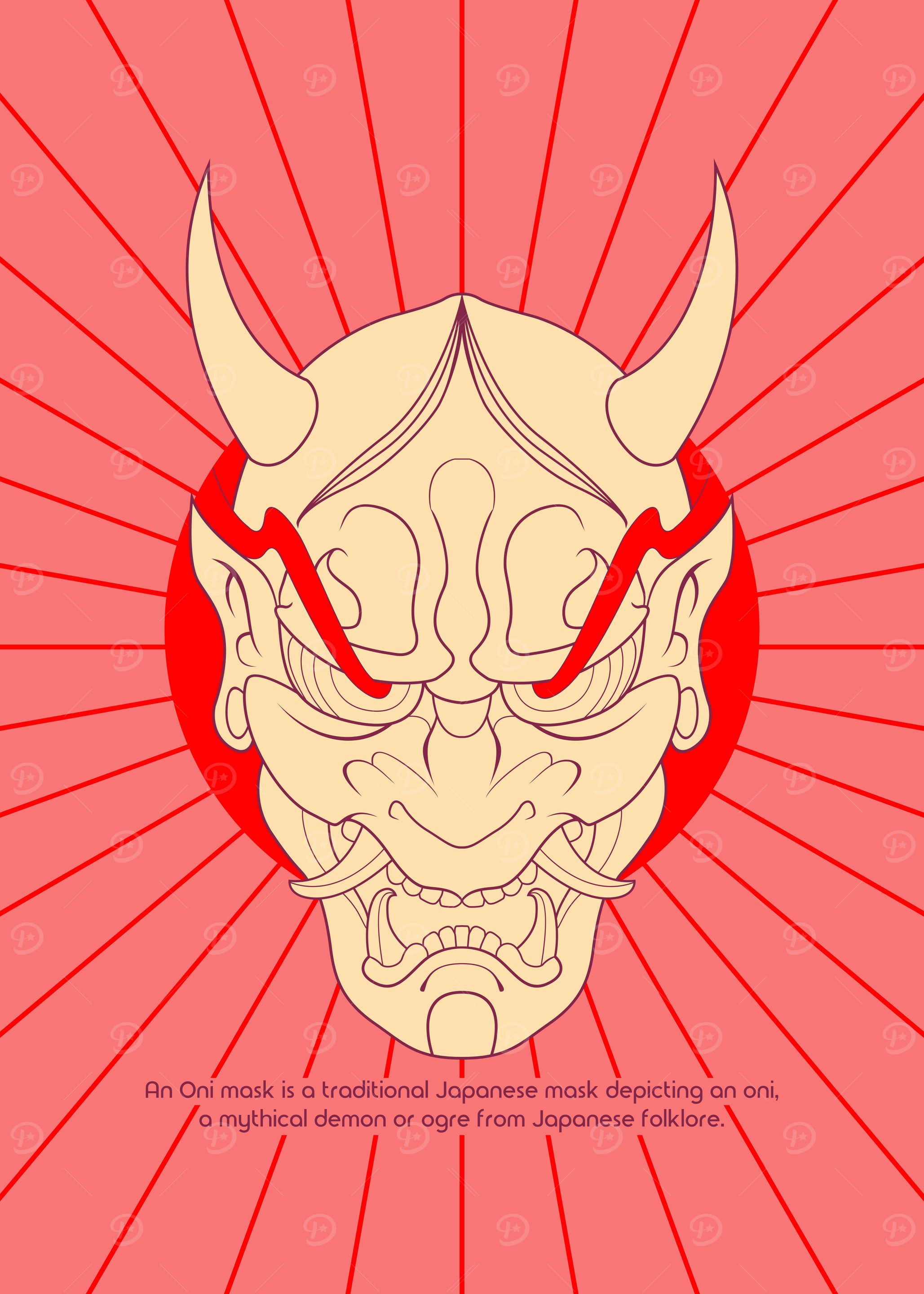 Oni Mask Illustration
