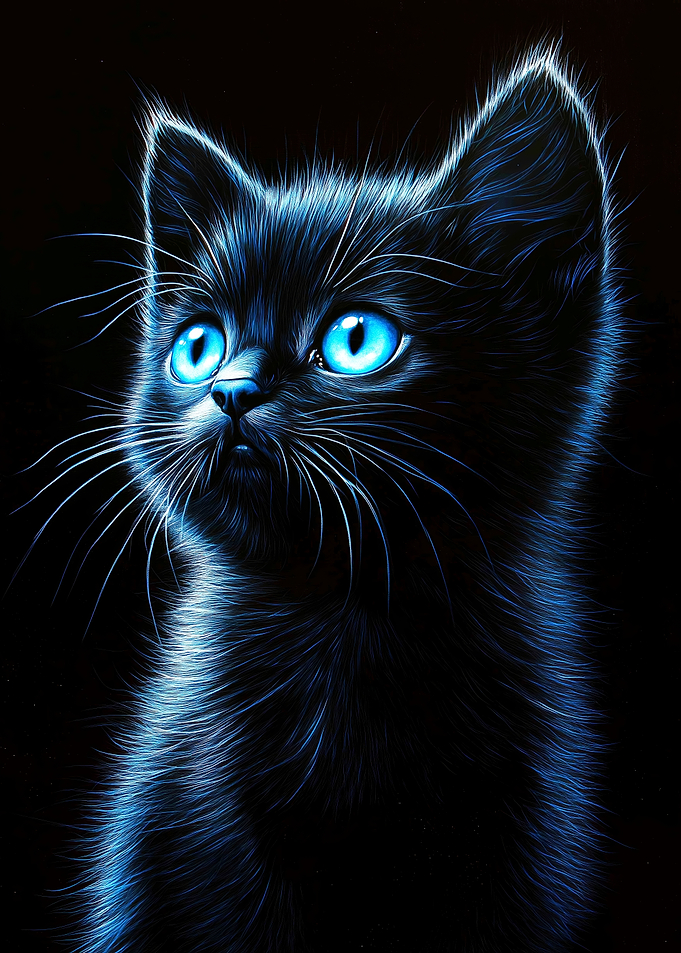 Cute Blue-Eyed Kitten