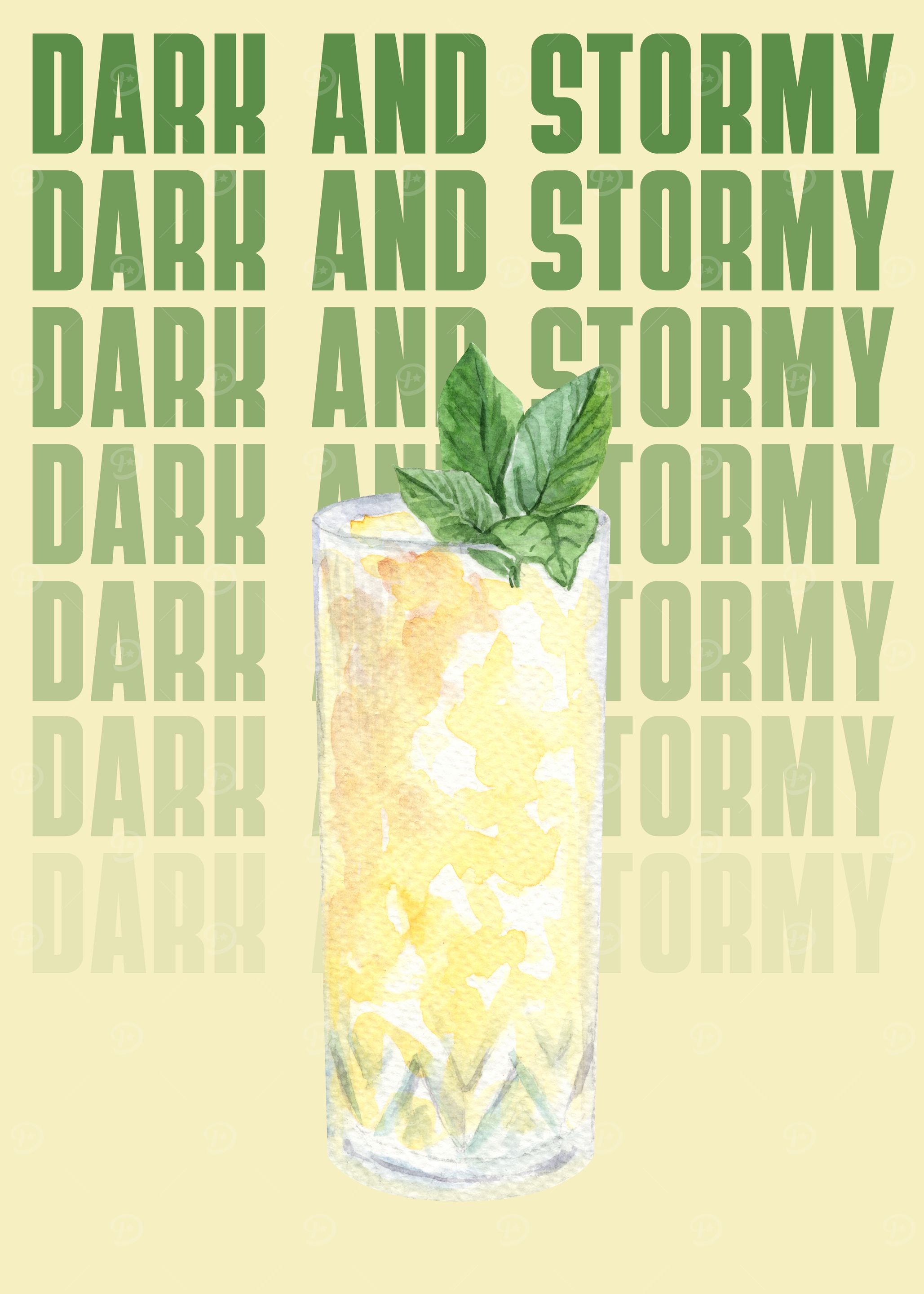 Dark and Stormy Cocktail