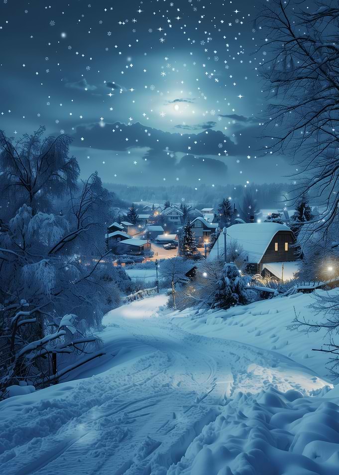 Winter Snowfall Village