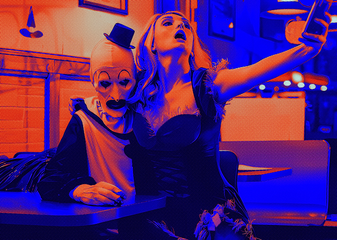 Clown and Woman Selfie