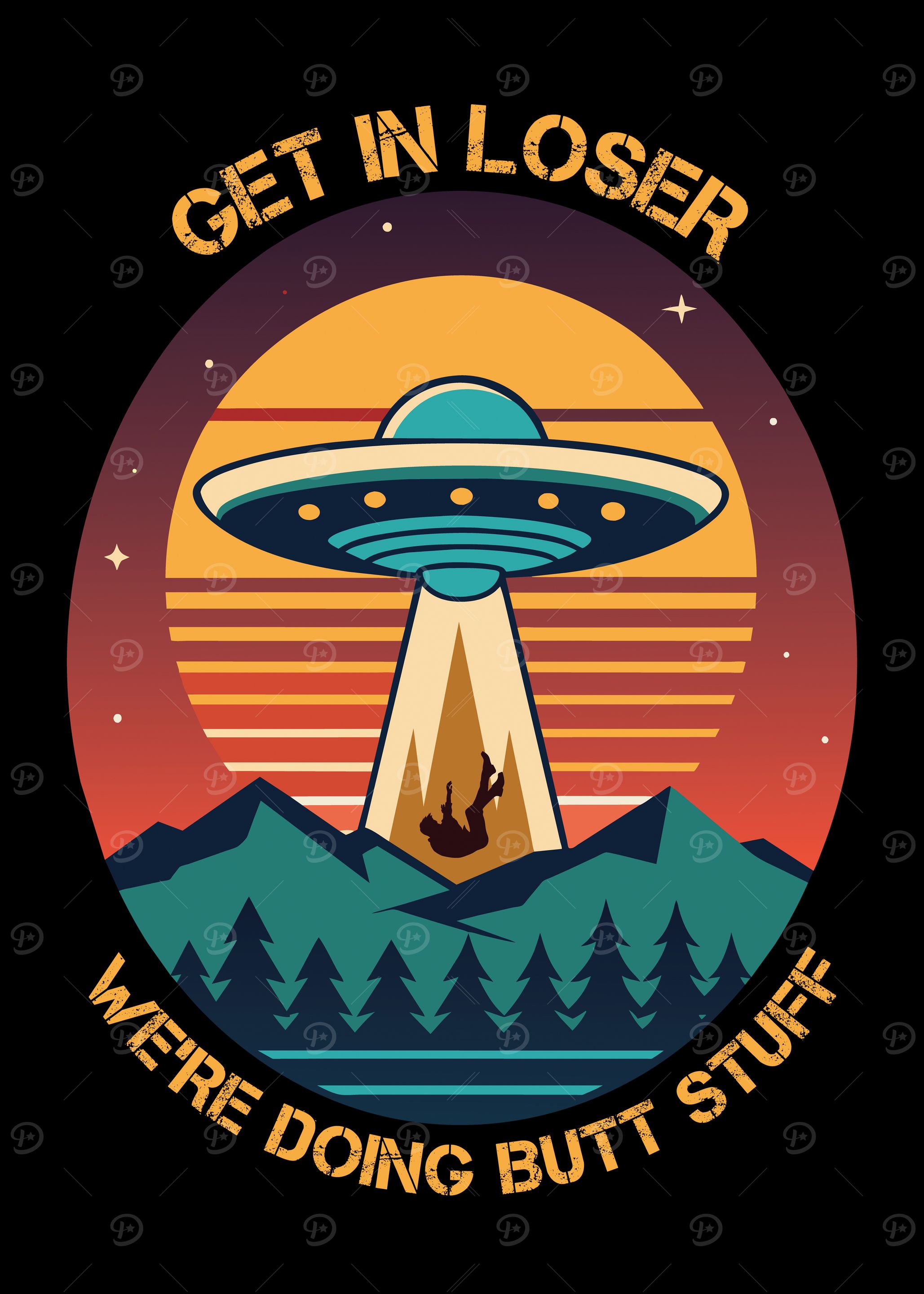 UFO Abduction Retro Design