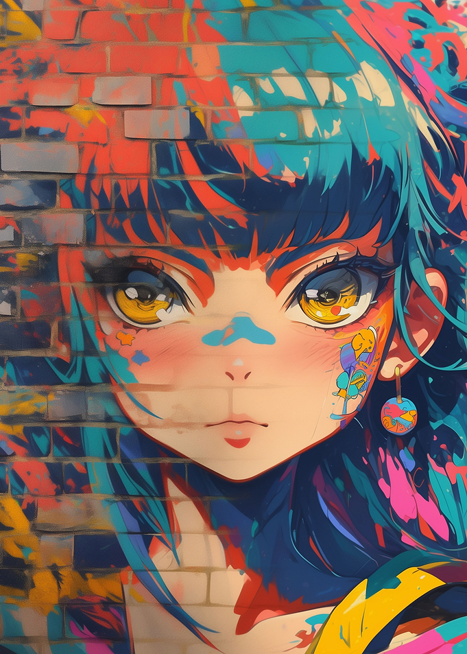 Anime Girl Graffiti Art