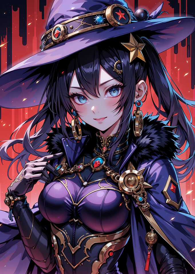 Anime Witch with Blue Eyes