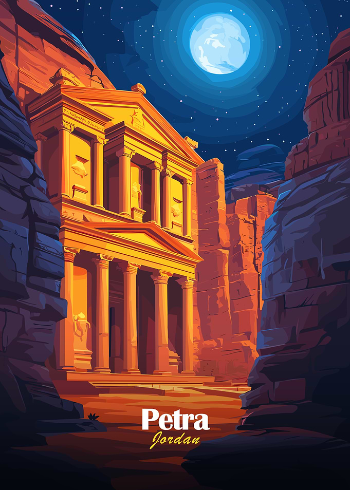 Petra, Jordan Night View