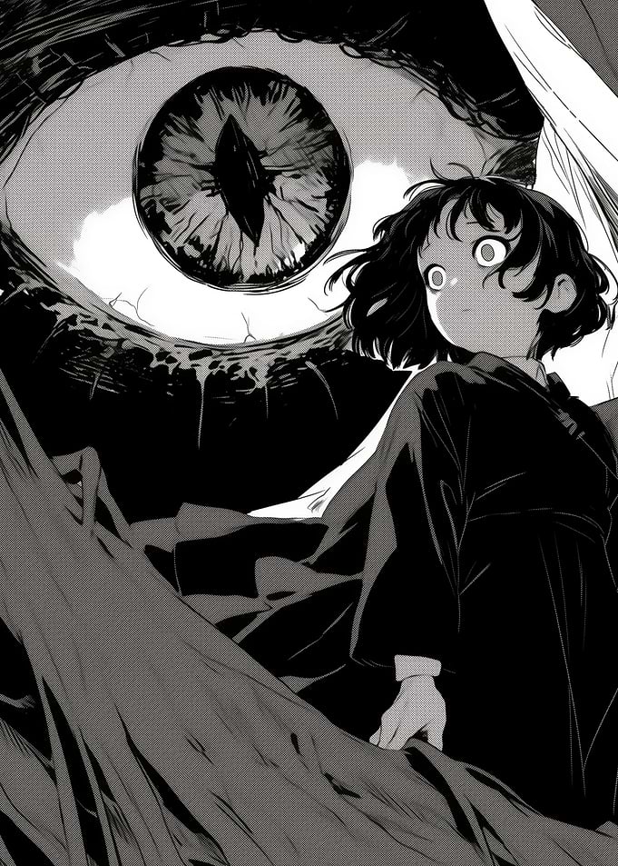 Anime Girl and Giant Eye