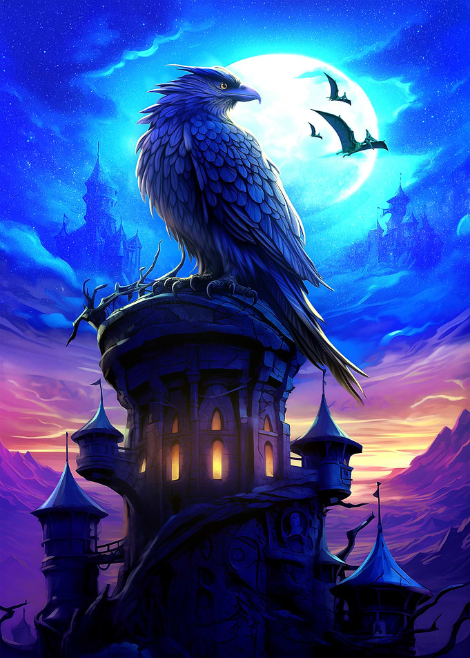 Raven on Castle Tower
