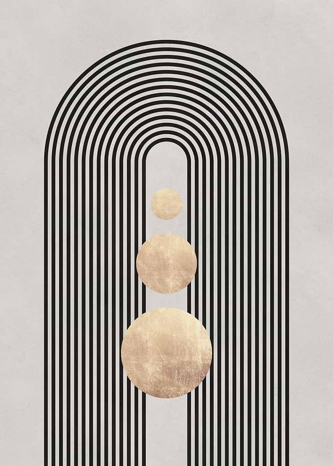 Abstract Gold and Black Arch