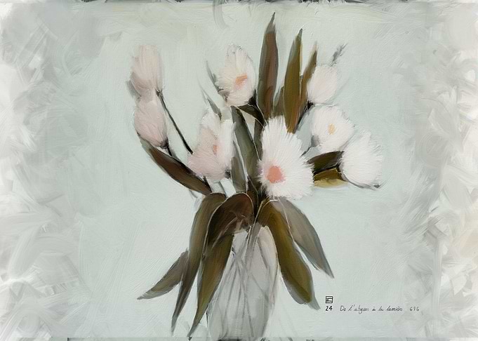 White Flowers in Vase