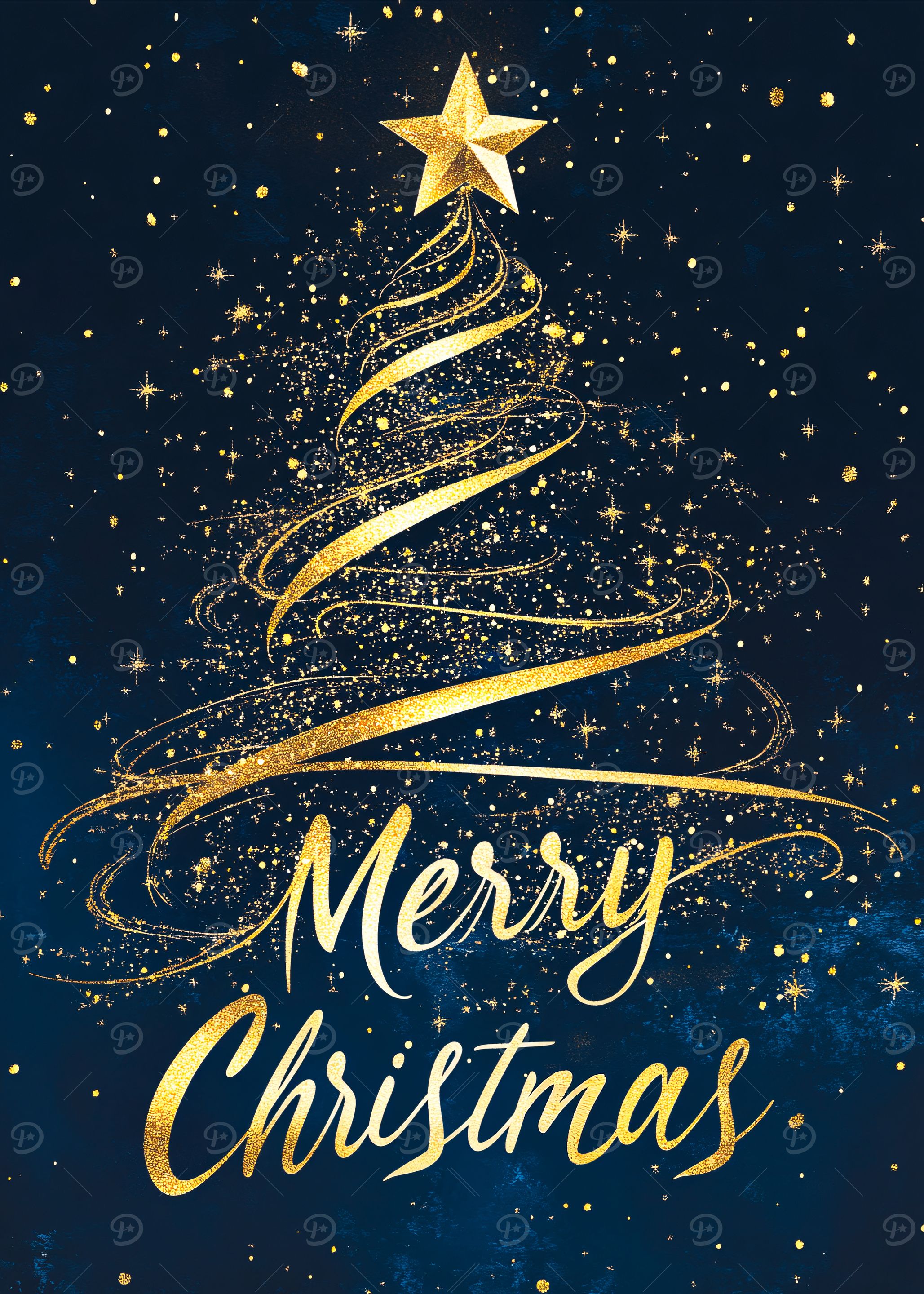 Gold Glitter Christmas Tree
