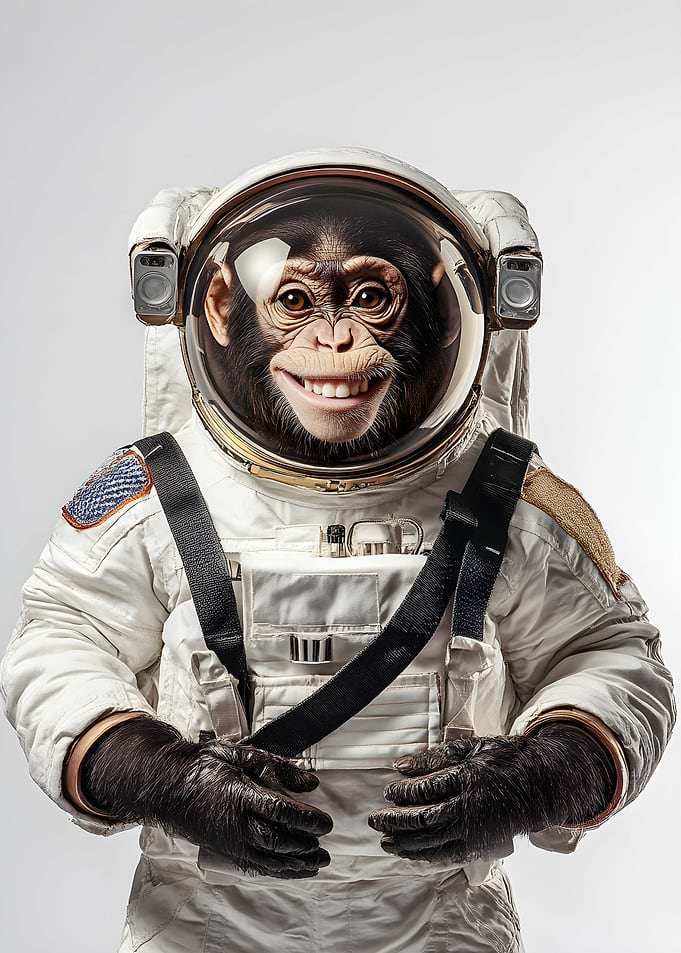 Monkey in an astronaut Poster Art
