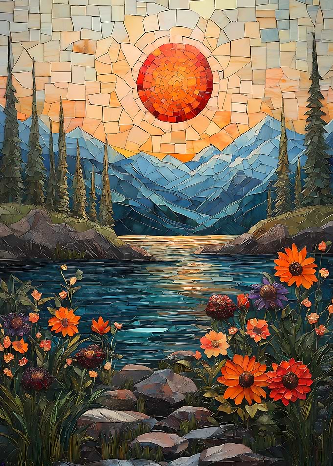 Sunset Mountain Mosaic