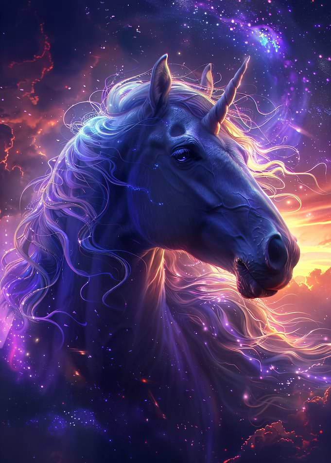 Mystical Unicorn in Space
