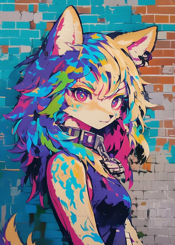 Furry Girl Graffiti Art