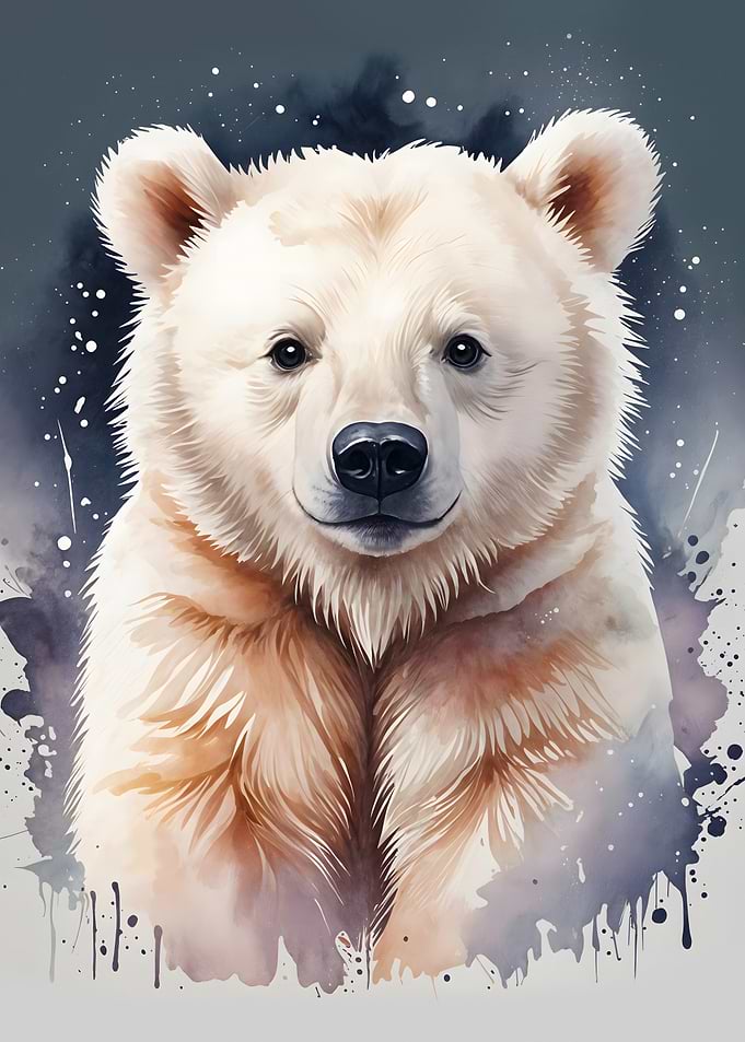 Cute Polar Bear Watercolor