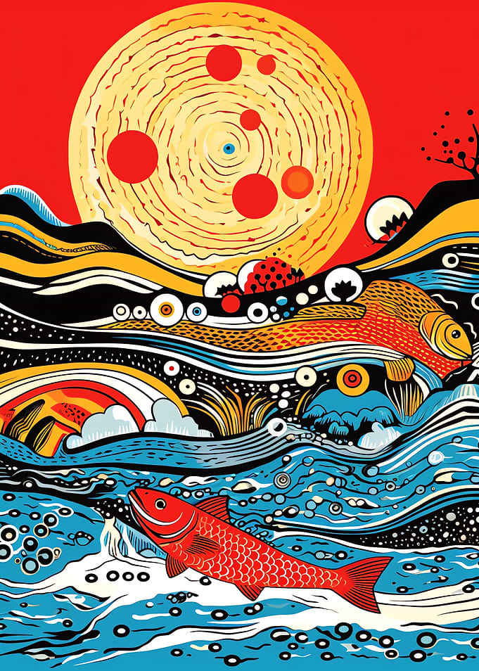 Abstract Fish Art