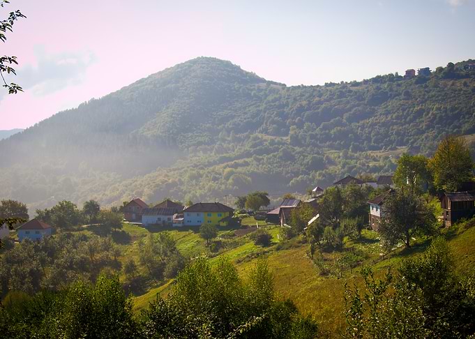 Mountain Village Landscape