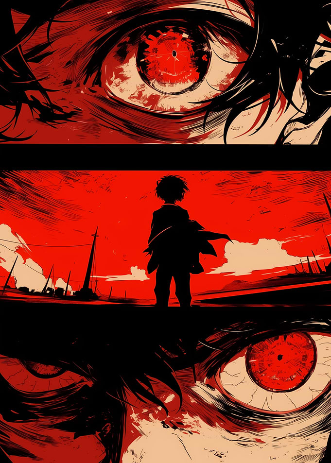 Red Eye Anime Art