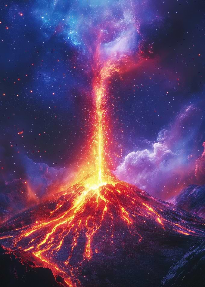 Volcanic Eruption in Space