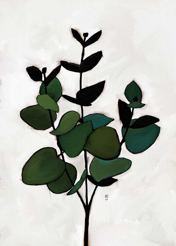 Green Eucalyptus Branch