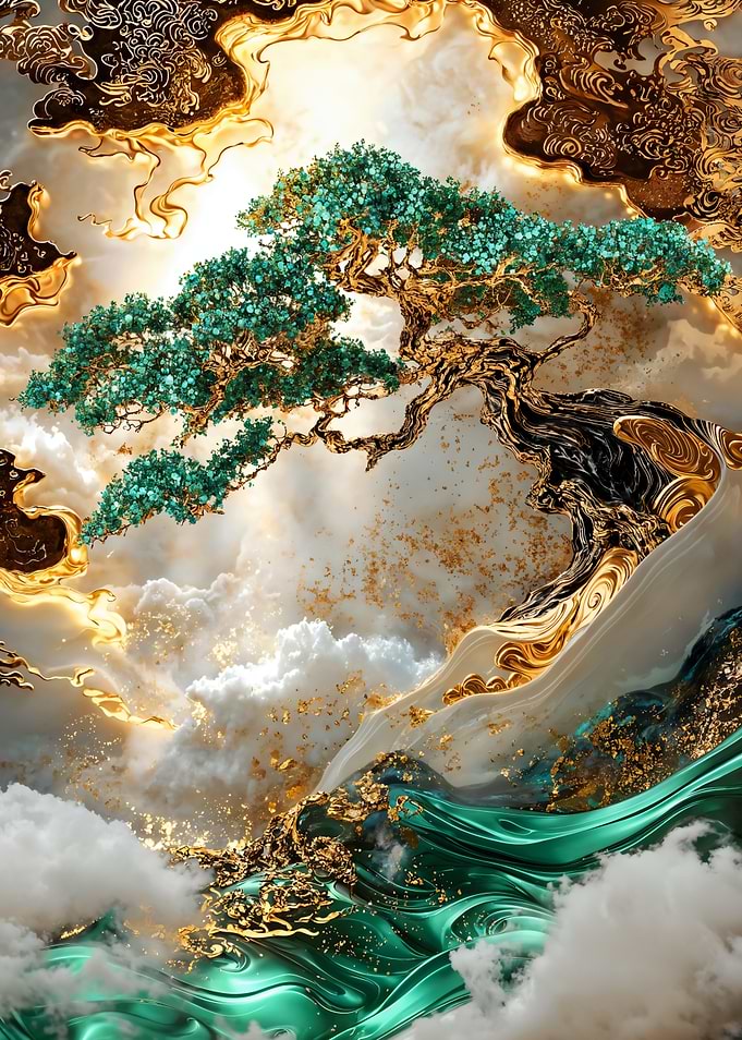 Kintsugi Golden Bonsai Tree