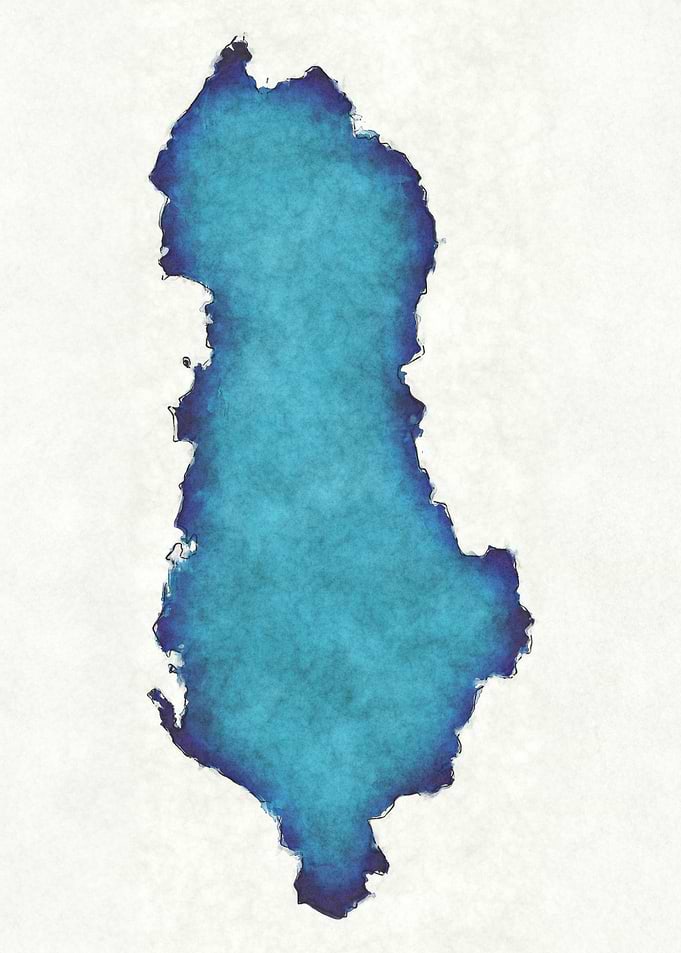 Albania watercolor map