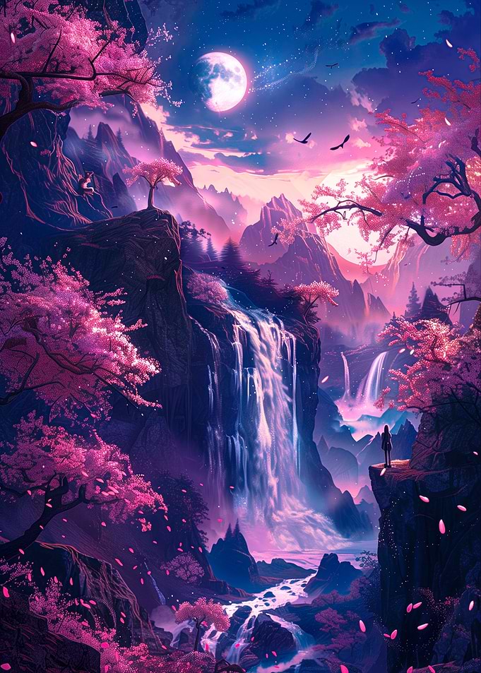 Fantasy Waterfall Landscape