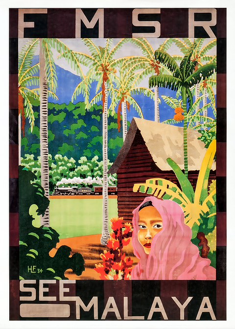 See Malaya Travel Poster — retro travel art printed on metal