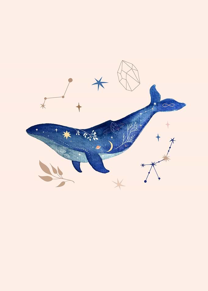 Whale Constellation Watercolor