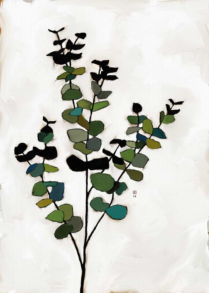 Abstract Eucalyptus Branch